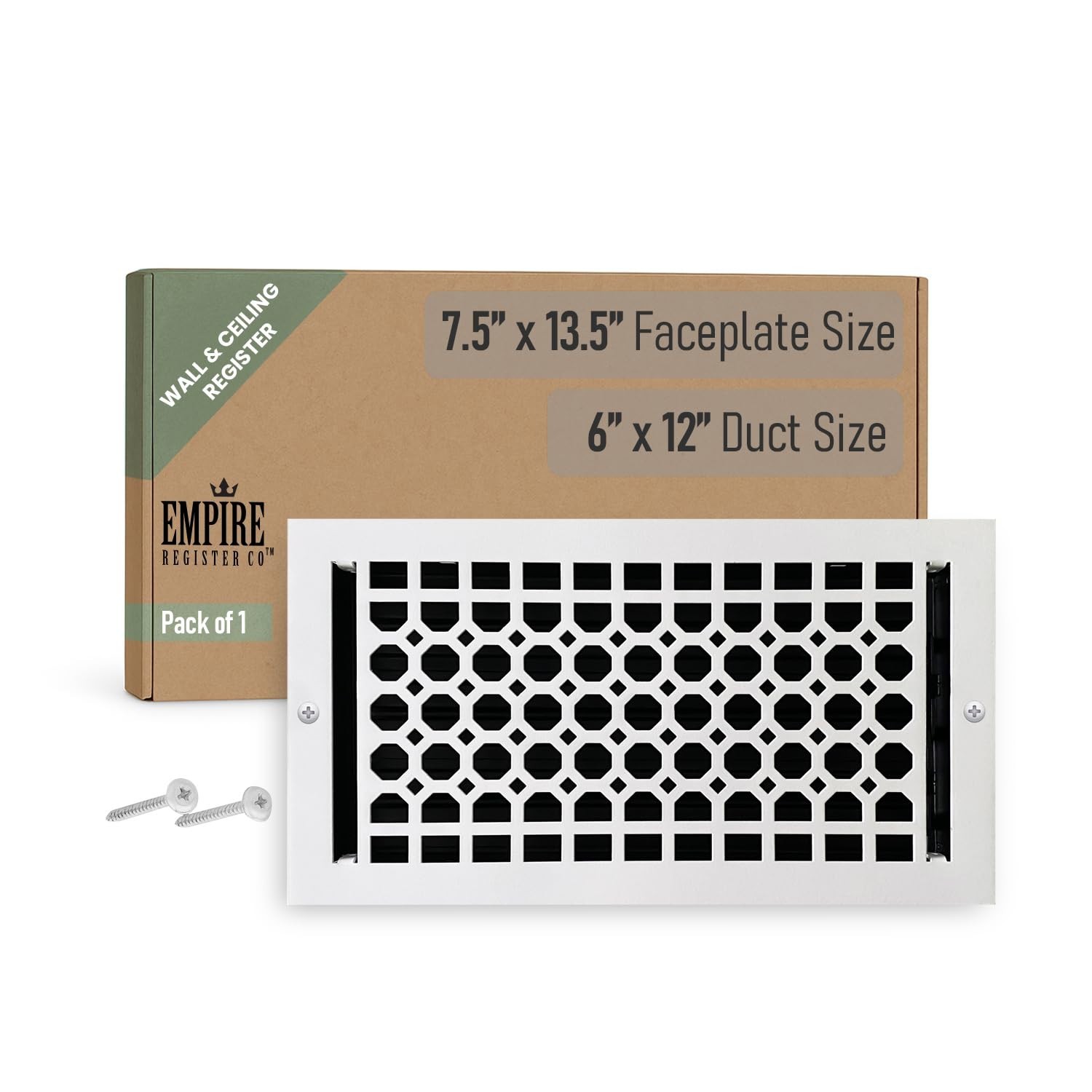 Empire Register Co, Ceiling & Wall Vent Cover - 6x12 inch, Honeycomb Design, ...