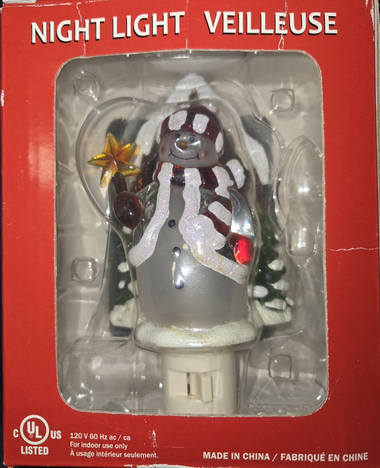 Christmas Night Light Veilleuse FROSTY THE SNOWMAN Costco - NEW