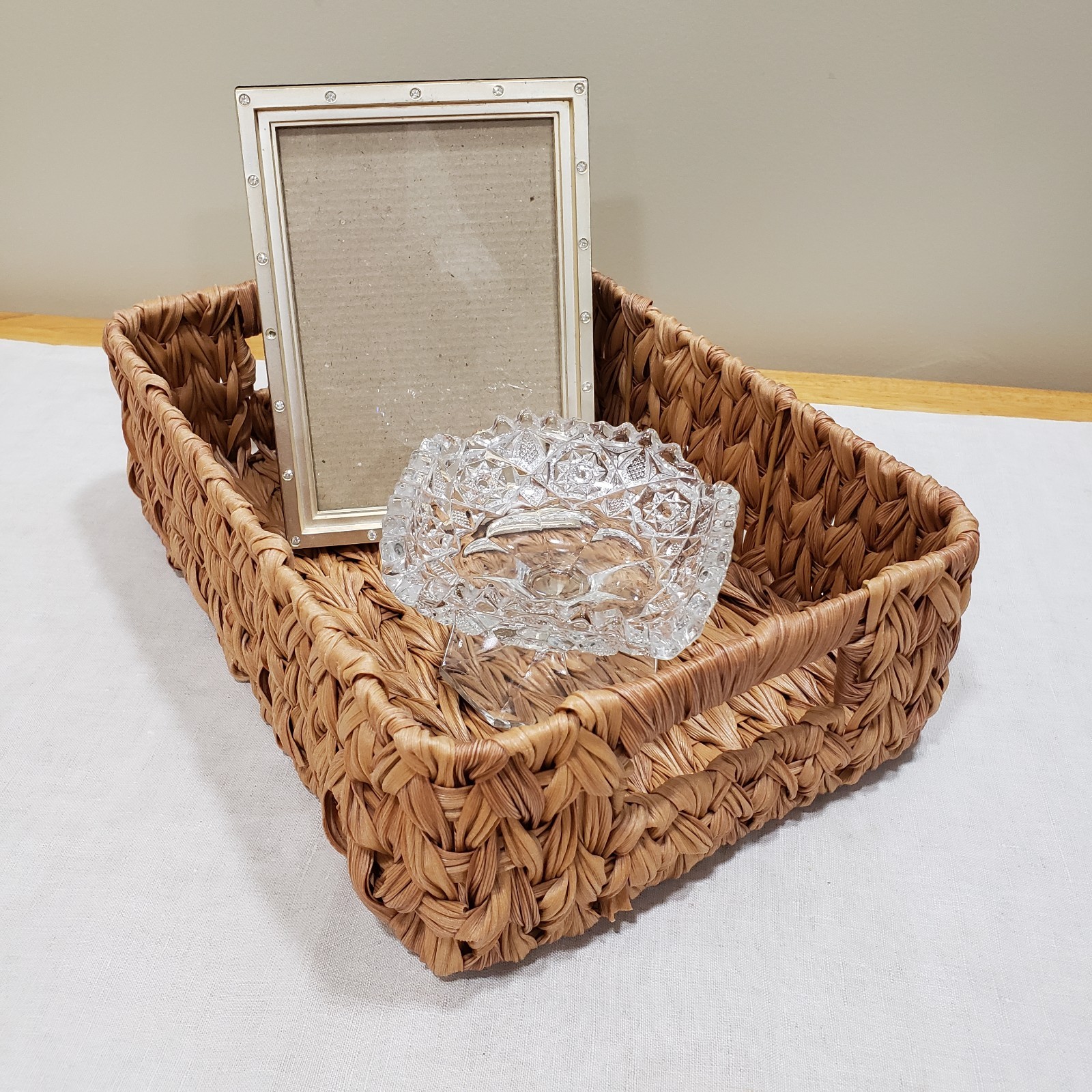 Farmhouse Decor Set Mail Basket Key Dish Frame Rustic Entryway Table Lot