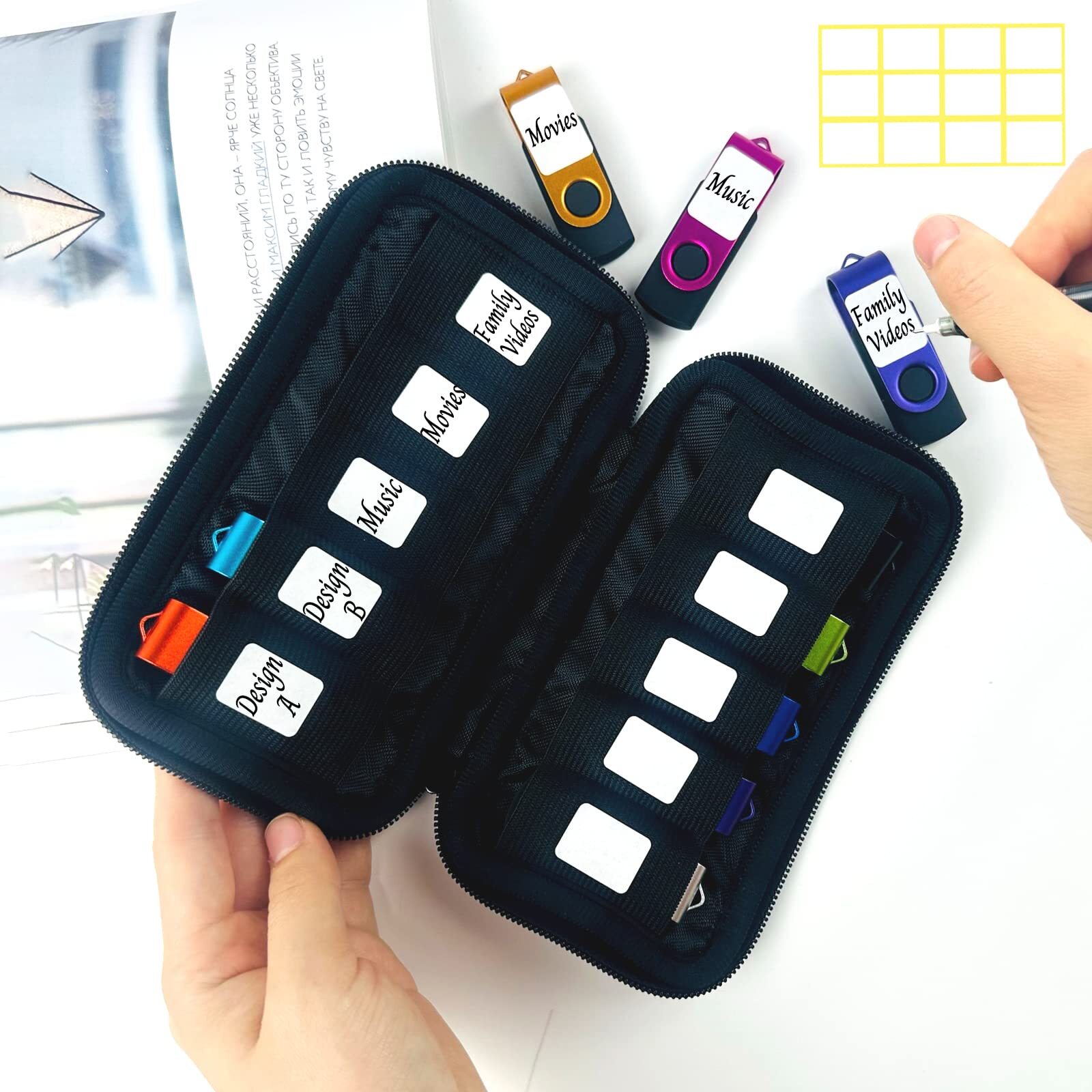Flash Drive Case USB Storage Case USB Holder Storage Bag for USB Flash Drive