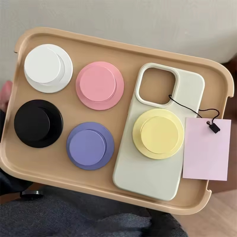 For iPhone 12-17 Magsafe Magnetic Solid Color Pop-Up Socket Grip Stand Holder