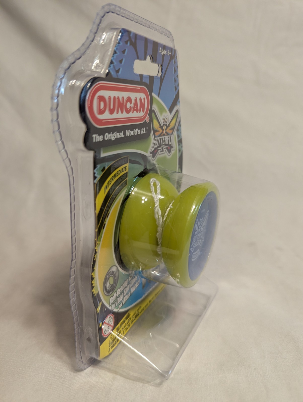 Duncan Butterfly XT Yo-Yo Yellow with Blue Cap String Tricks Intermediate Skill