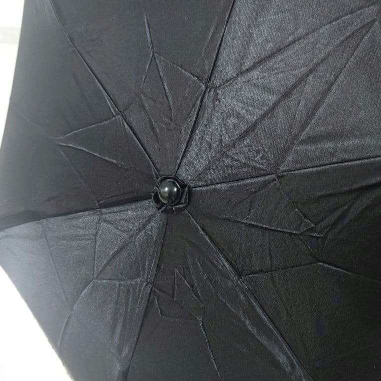 FENDI Zucca Umbrella 3Section Folding Rain Umbrella Black Gold Authentic