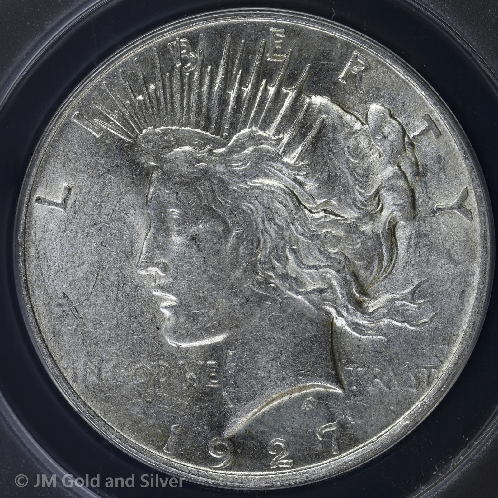 1927-D Peace Silver Dollar ANACS AU 53