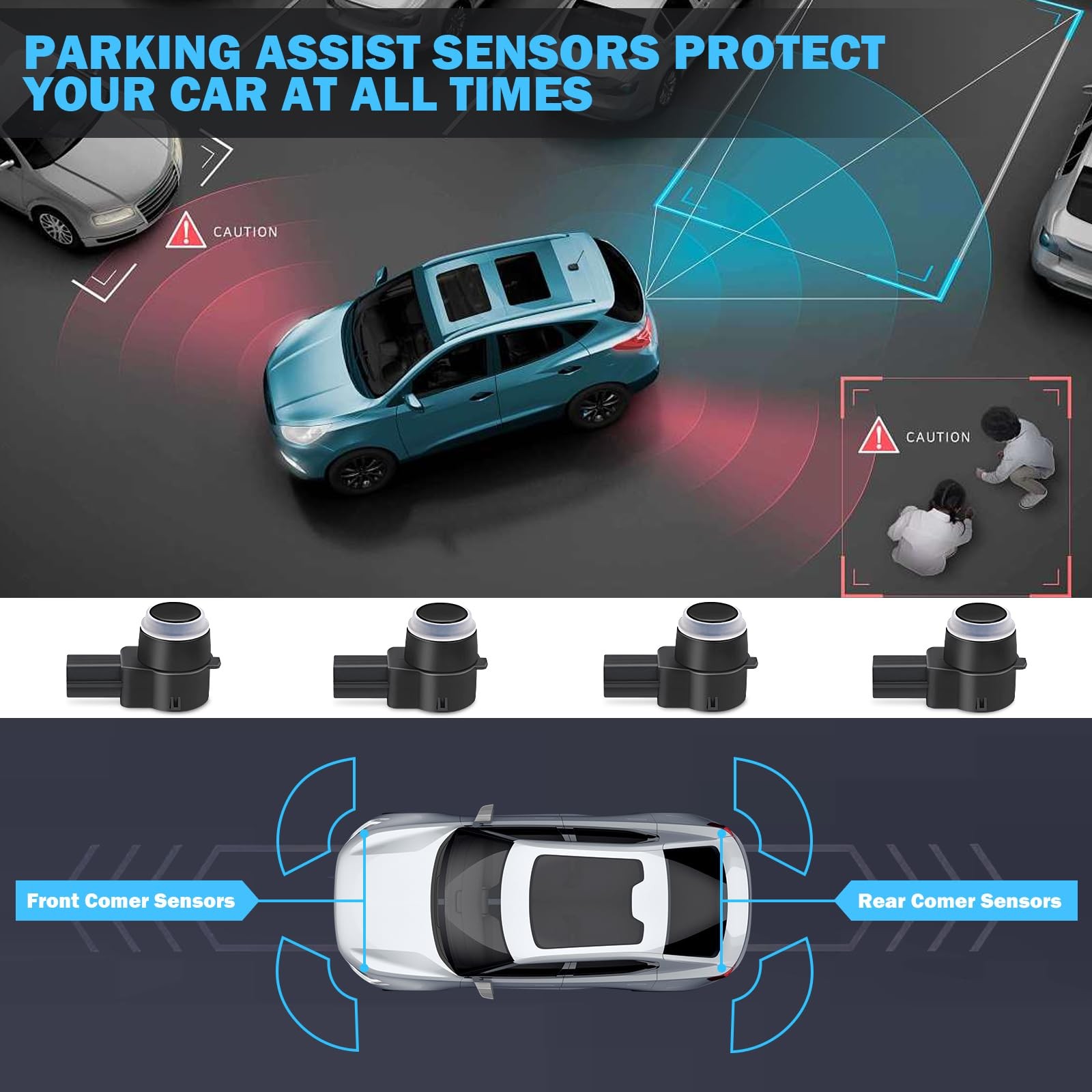 4 Pcs Pdc Parking Assist Sensor - Compatible with Dodge Journey, Durango, Ram 15