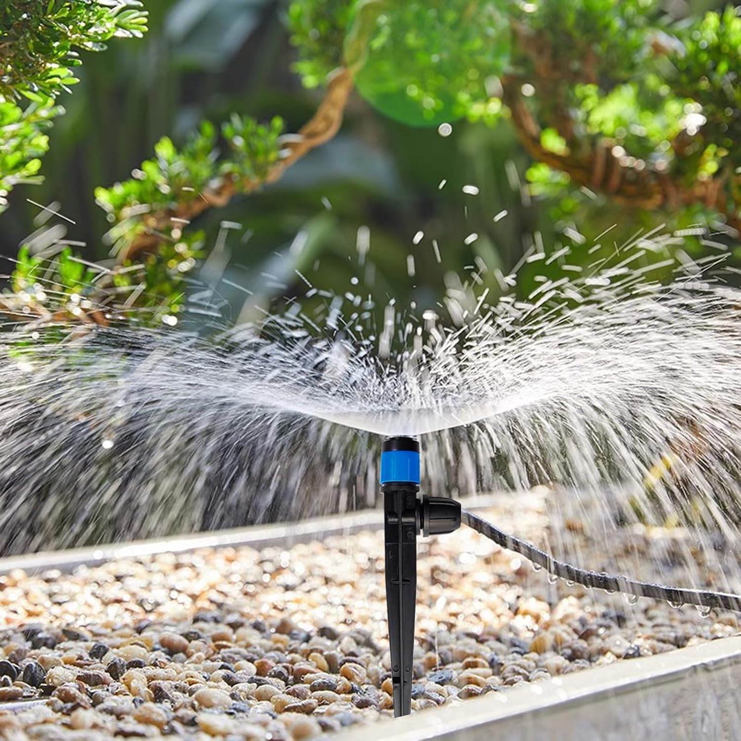 52PCS Drip Irrigation Approximately 40 inches spray radius per emitter
