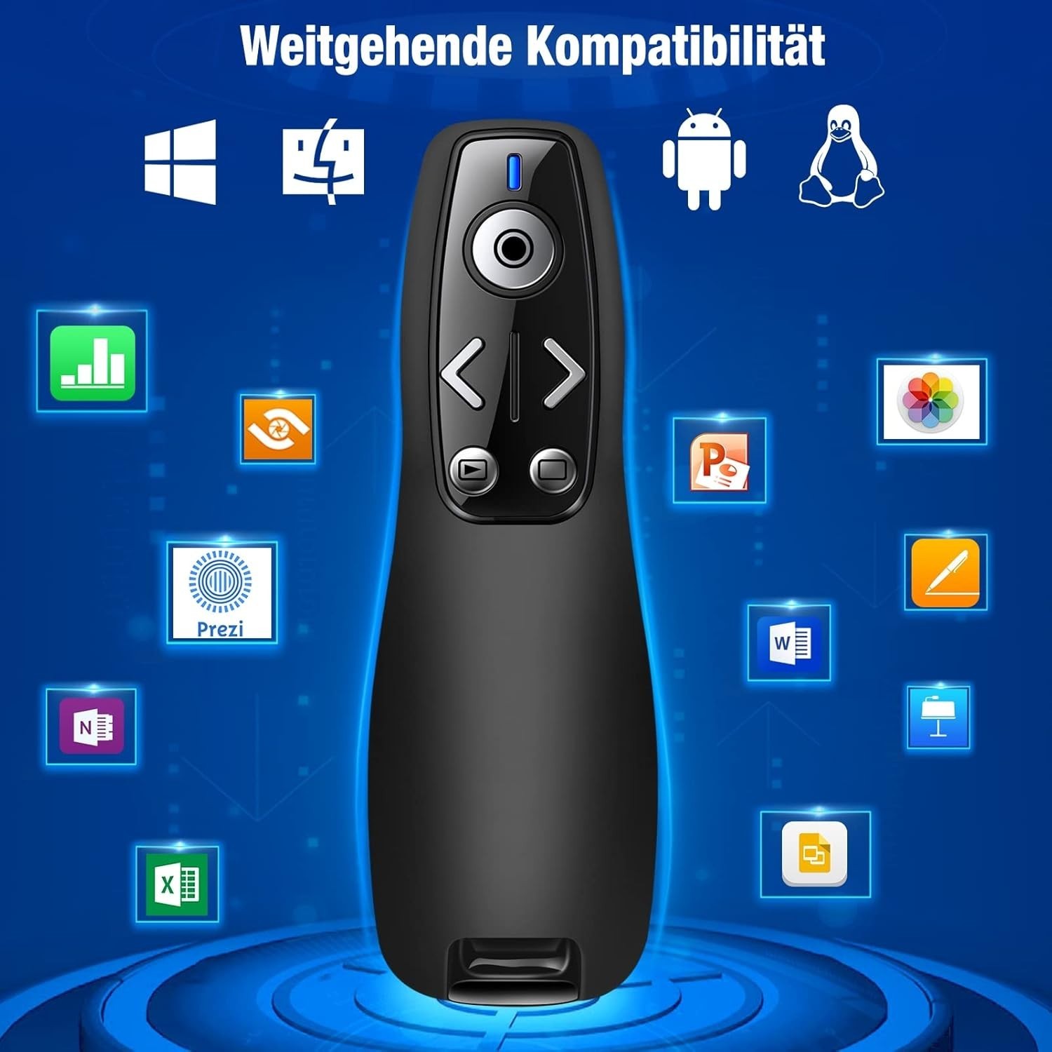Hellcool USB C Presenter with Laser Pointer, 2.4 GHz Wireless PowerPoint