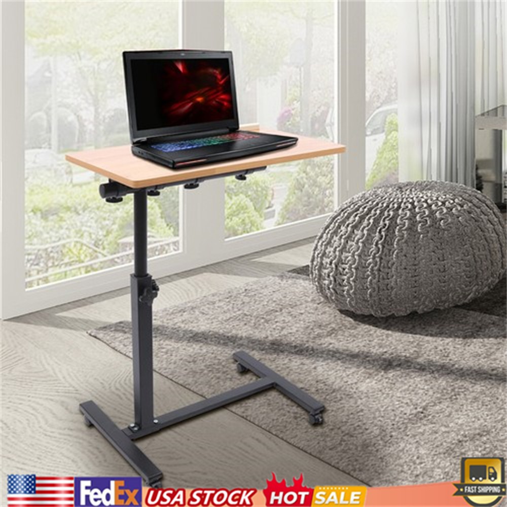 Adjustable Tilt Overbed Bedside Table with Wheels for Hospital and Home Use