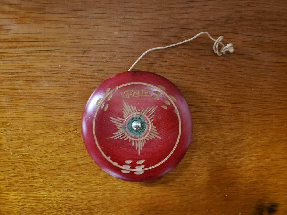 Vintage 1960's Handmade Wooden Yoyo Yo-Yo, Made in Mexico