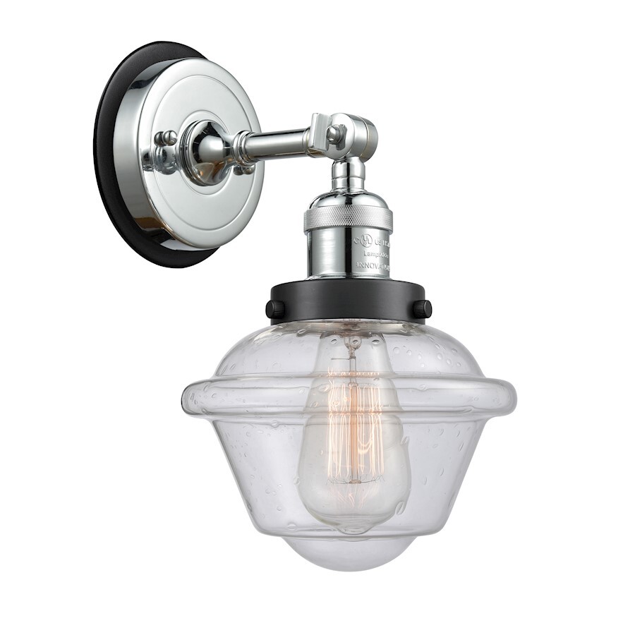 Innovations FR Oxford 1 Light Sconce, CH/Seed - 203PC-BPBK-HRBK-G534