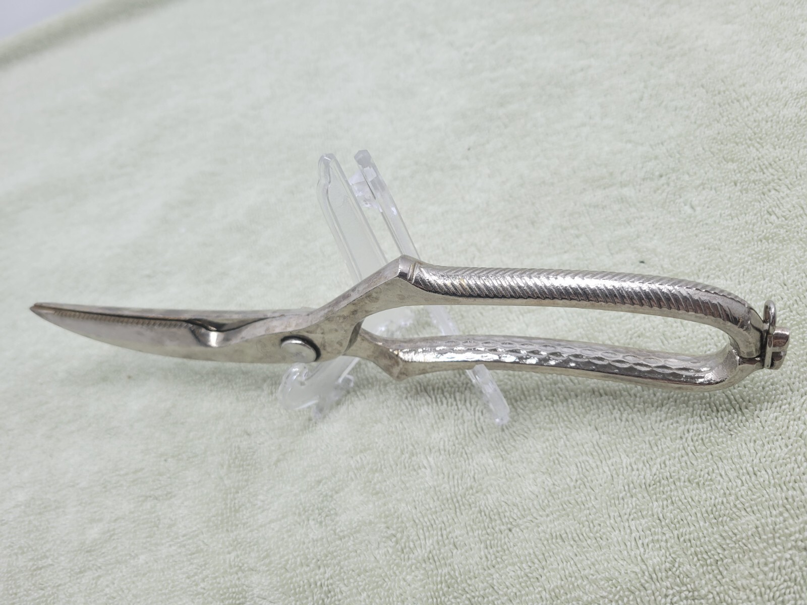Vintage PPL Poultry/ Bone Shears Gold Tone Chrome  9 1/2" Long Made in Italy