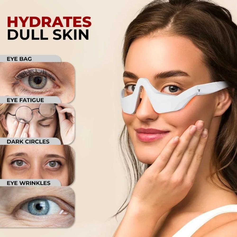 Red Light Therapy Eye Massager Glasses, Microcurrent Eye & Face Beauty Device US