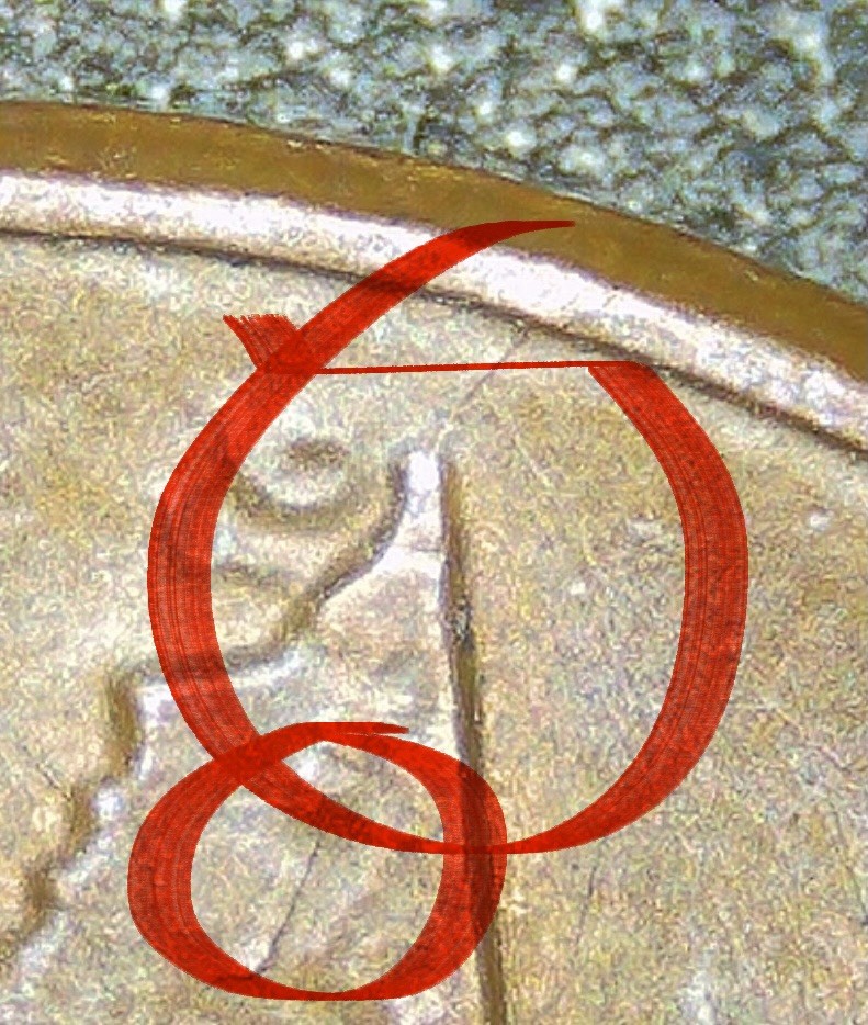 1985 P Lincoln Cent Cracked Die On The Reverse.