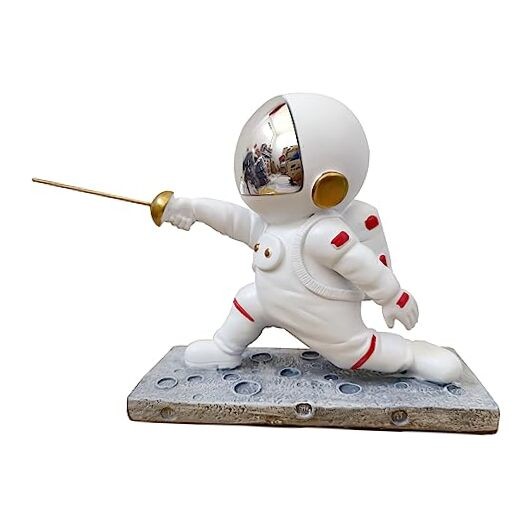 Fencing Gifts - Astronaut Statue Spaceman Figurine - Fencing Souvenir Attack