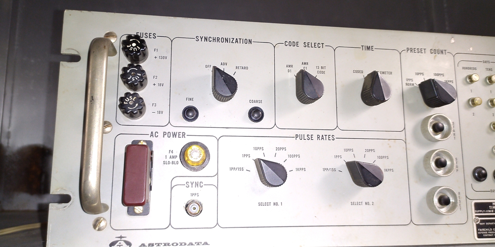 Astrodata 5140 time code generator Fairchild camera instrument mark I mod I