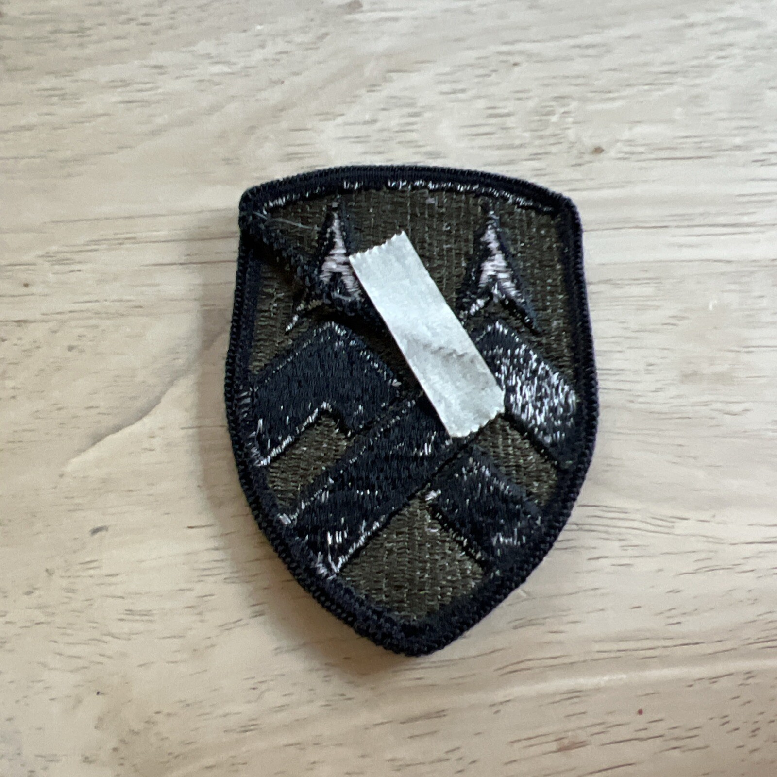 377th SUPPORT COMMAND PATCH - SUBDUED COLOR BLACK ON OLIVE
