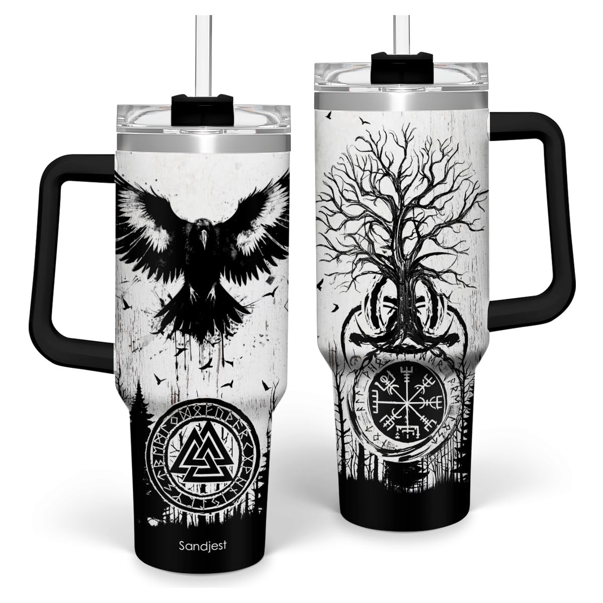 Viking Gifts for Men, 40oz Stainless Steel Insulated Coffee Tumbler With Lid ...