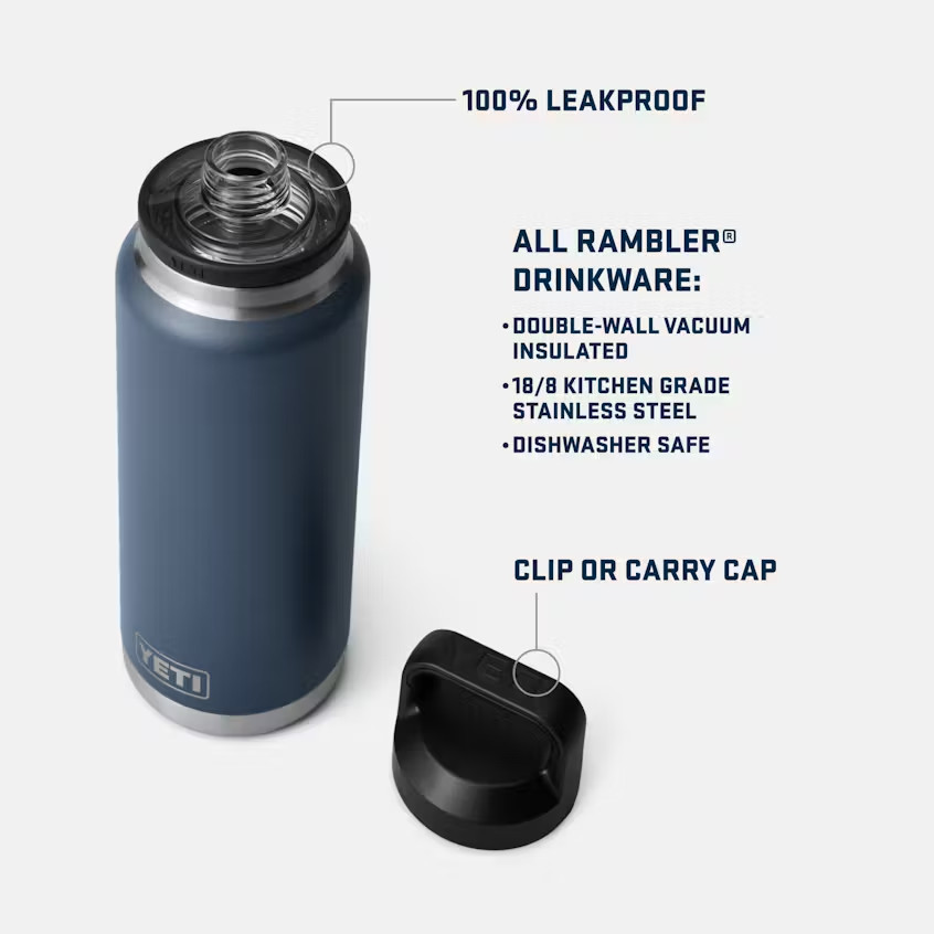 YETI Rambler® 36 oz Large Water Bottle Insulated Jug with Chug Cap New