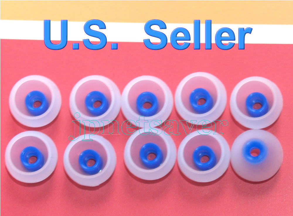 10 APPLE Large Blue-White Replacement Earbuds In-ear Earphones (MA850G/A/B)