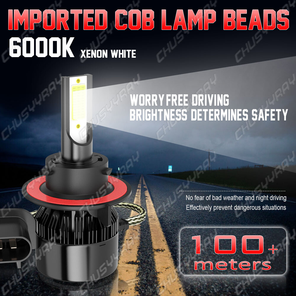 For Chevy HHR 2006-2010 2011-2PC 6000K White LED Headlight High/Low Beam Bulbs