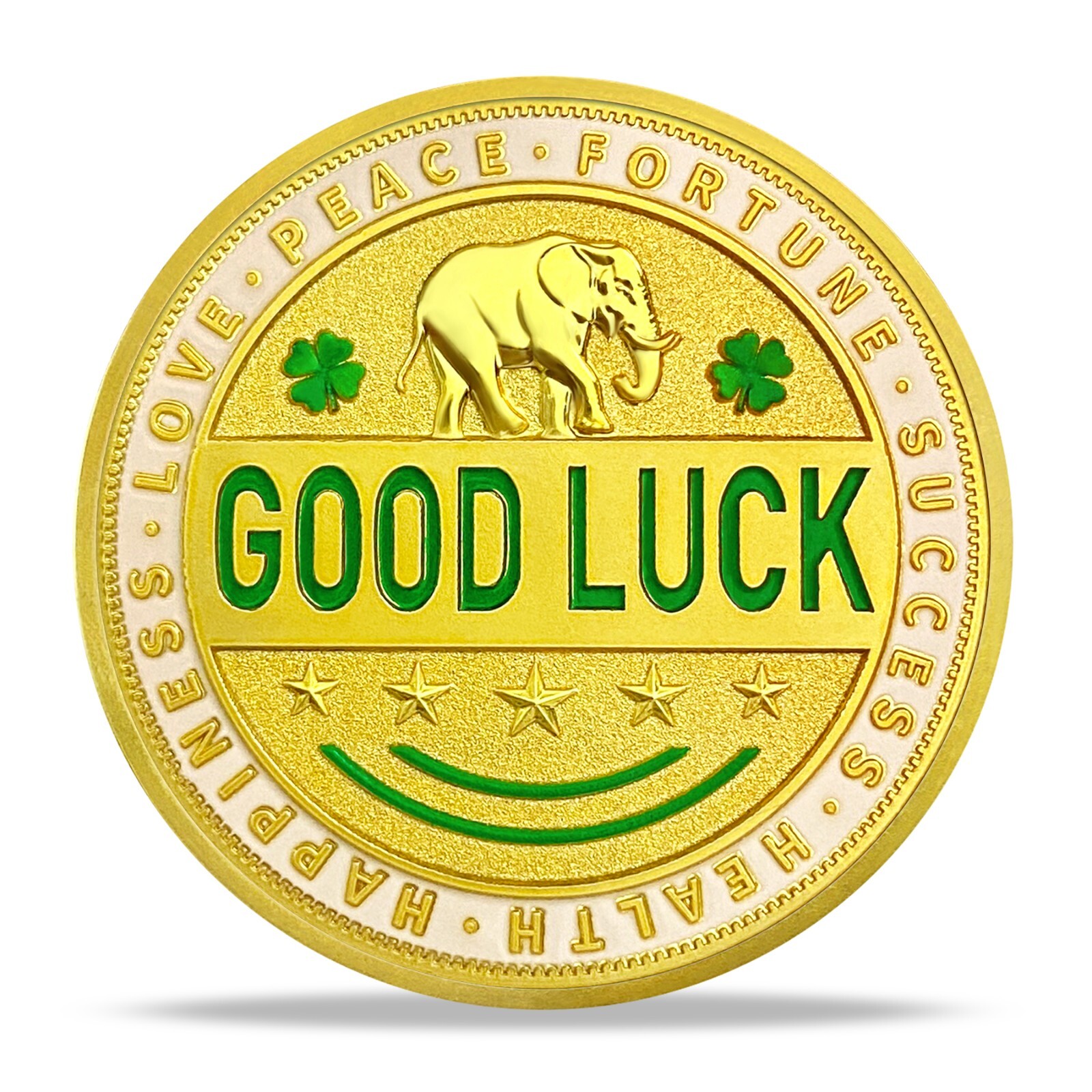 Golden Good Luck Challenge Coin –Funny Motivational Token, Gifts for Men & Women