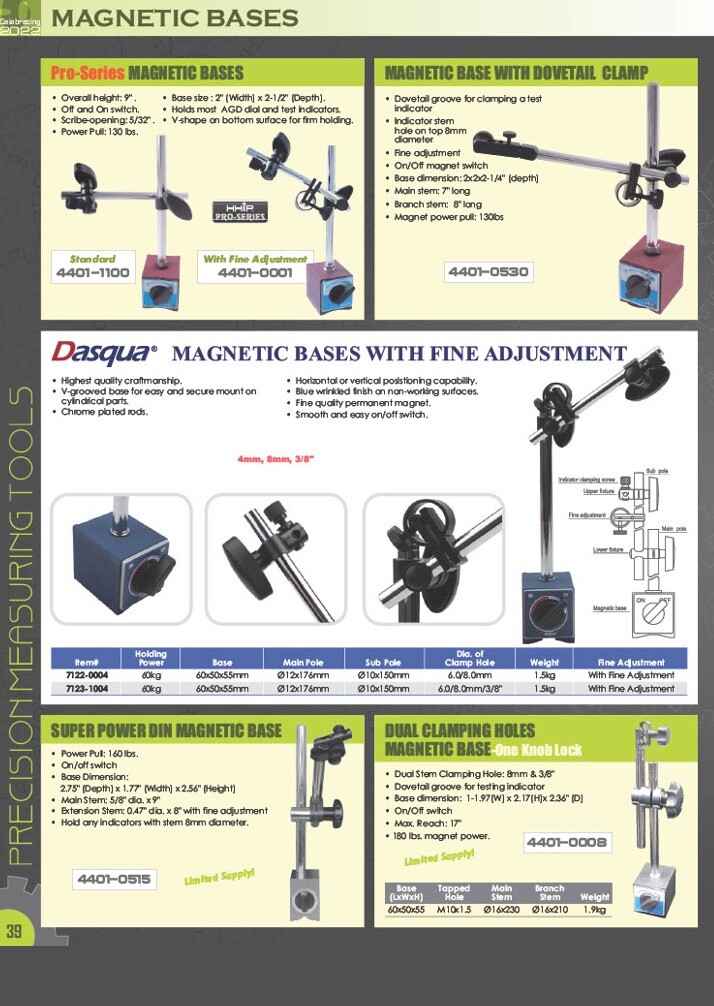 220 LBS PULL HEAVY-DUTY UNIVERSAL MAGNETIC BASE (4401-0538)