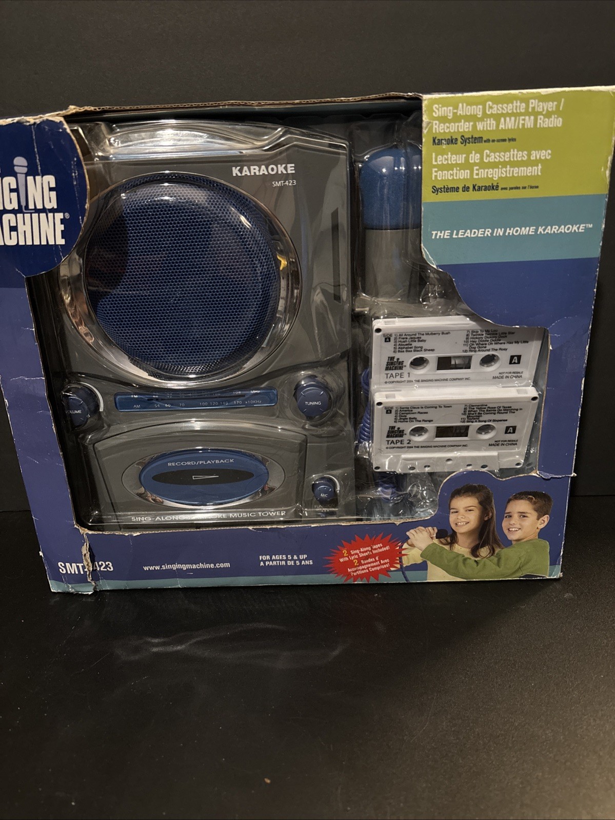 The Singing Machine Portable Karaoke SMT-423 AM/FM Radio With Recorder & Tapes