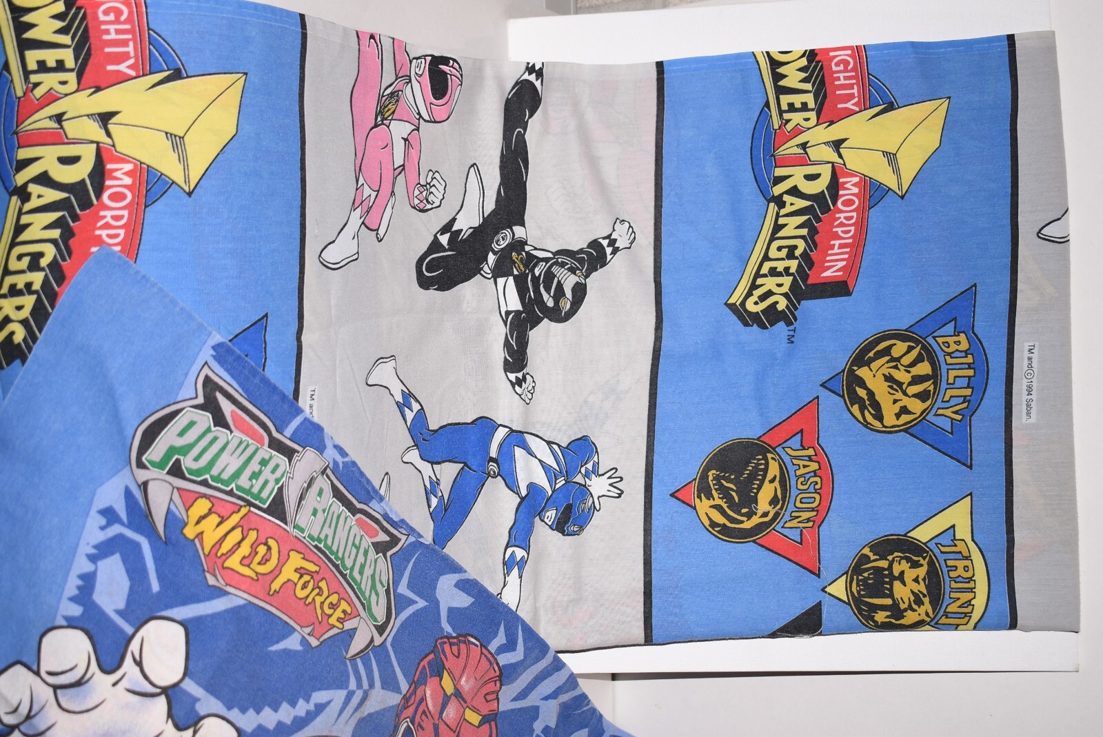 Power Rangers Pillowcase 2002 Wild Force Standard Size & Twin Bed Sheet