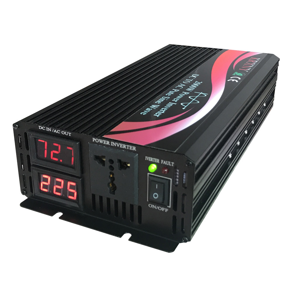 2000 Watt Off Grid Pure Sine Wave Solar Power Inverter 72V DC to 110V 220V AC