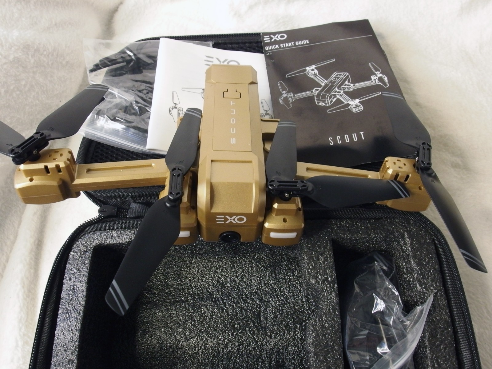 🚁 EXO Scout Drone Kit NEW w/2 Extra Batteries & Props 4K Camera RTF Dual Screen