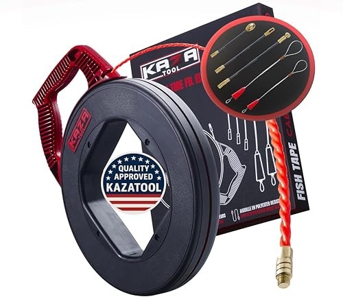 100FT Fish Tape Wire Puller - Non-Conductive, Flexible Electrical Cable Fishing
