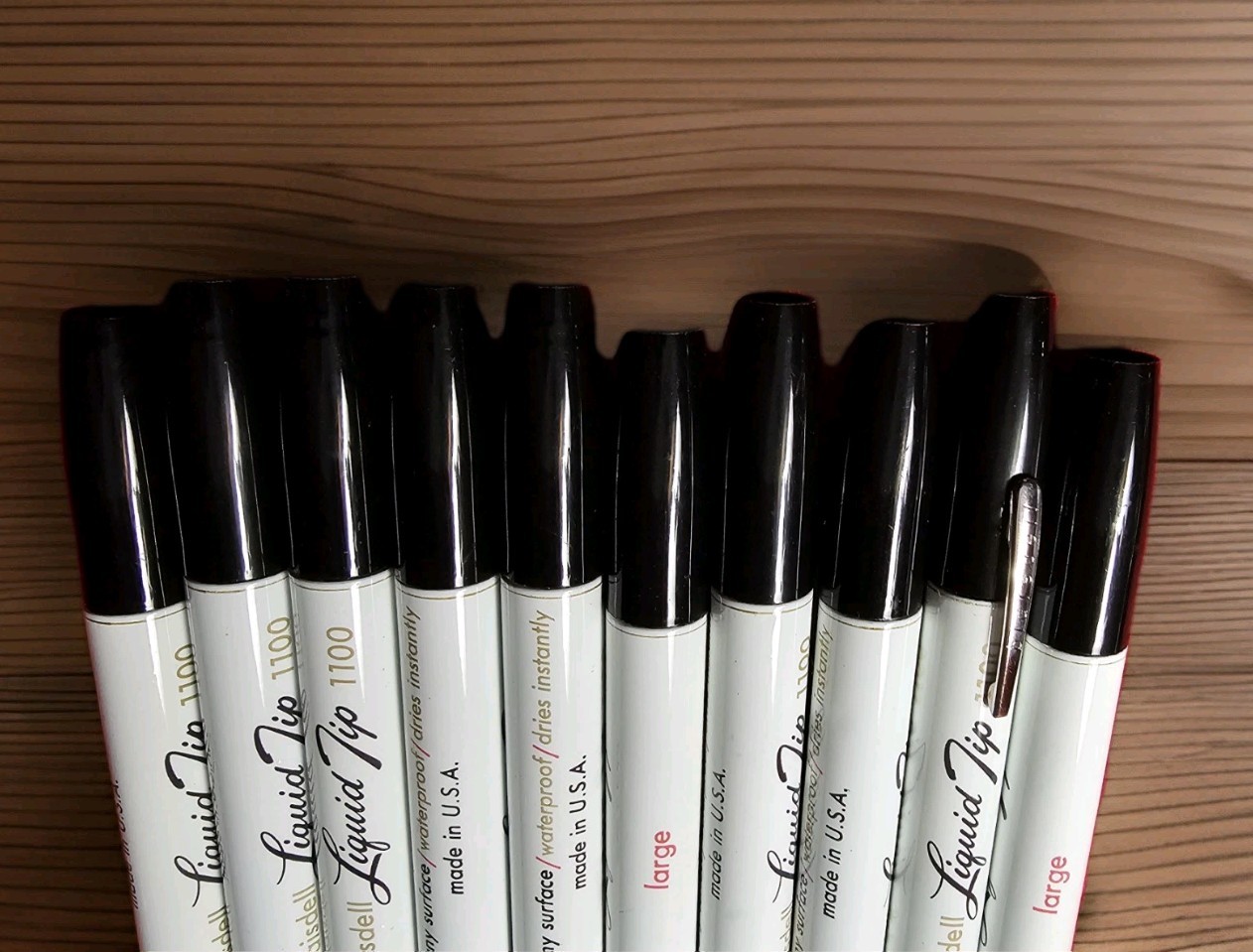 Berol Blaisdell Liquid Tip 1100 Black Smelly Markers Large USA Vintage Lot 10