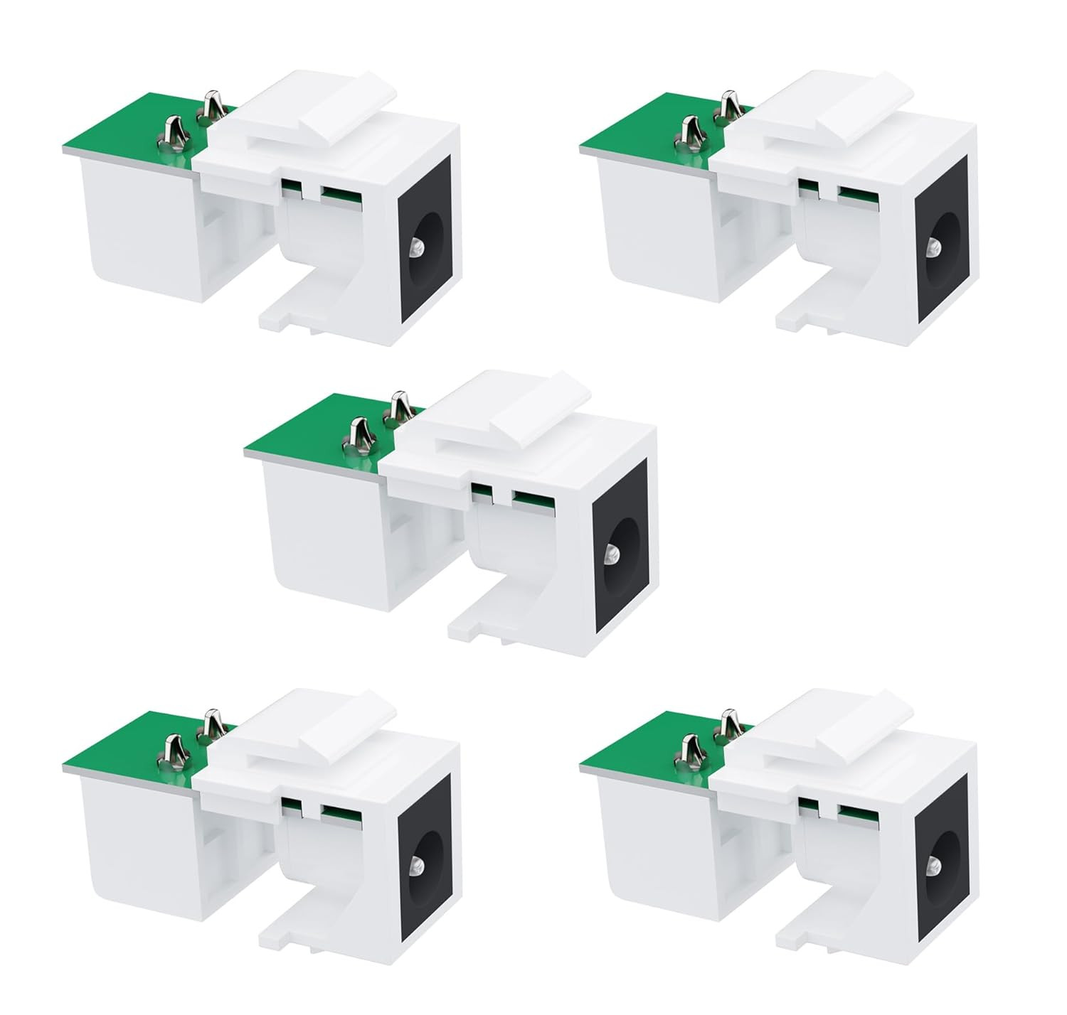 DC Keystone Jack, Power, 12v, 5.5mm x 2.1mm Connector for Keystone Wall Plate (5