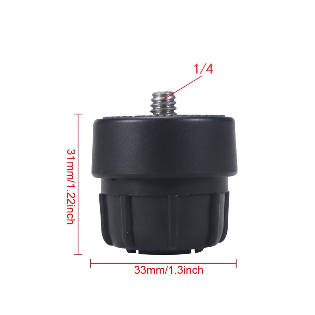2 Pack 1/4 Screw To 17mm Ball Mount Base Mount Stand Interface Socket Joint For