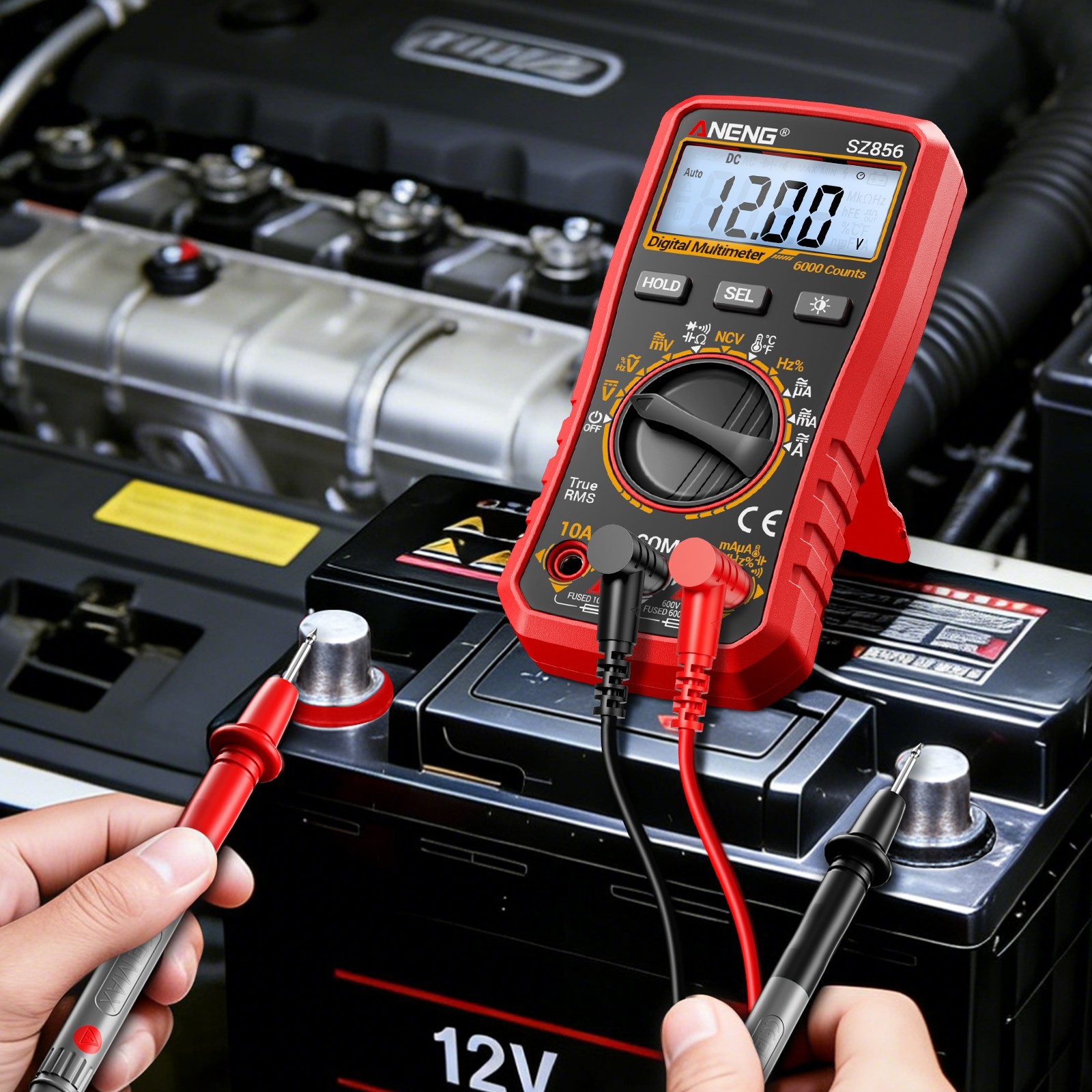 ANENG SZ856 True RMS Digital Multimeter 6000 Counts AC DC Voltage Amp Ohm Tester