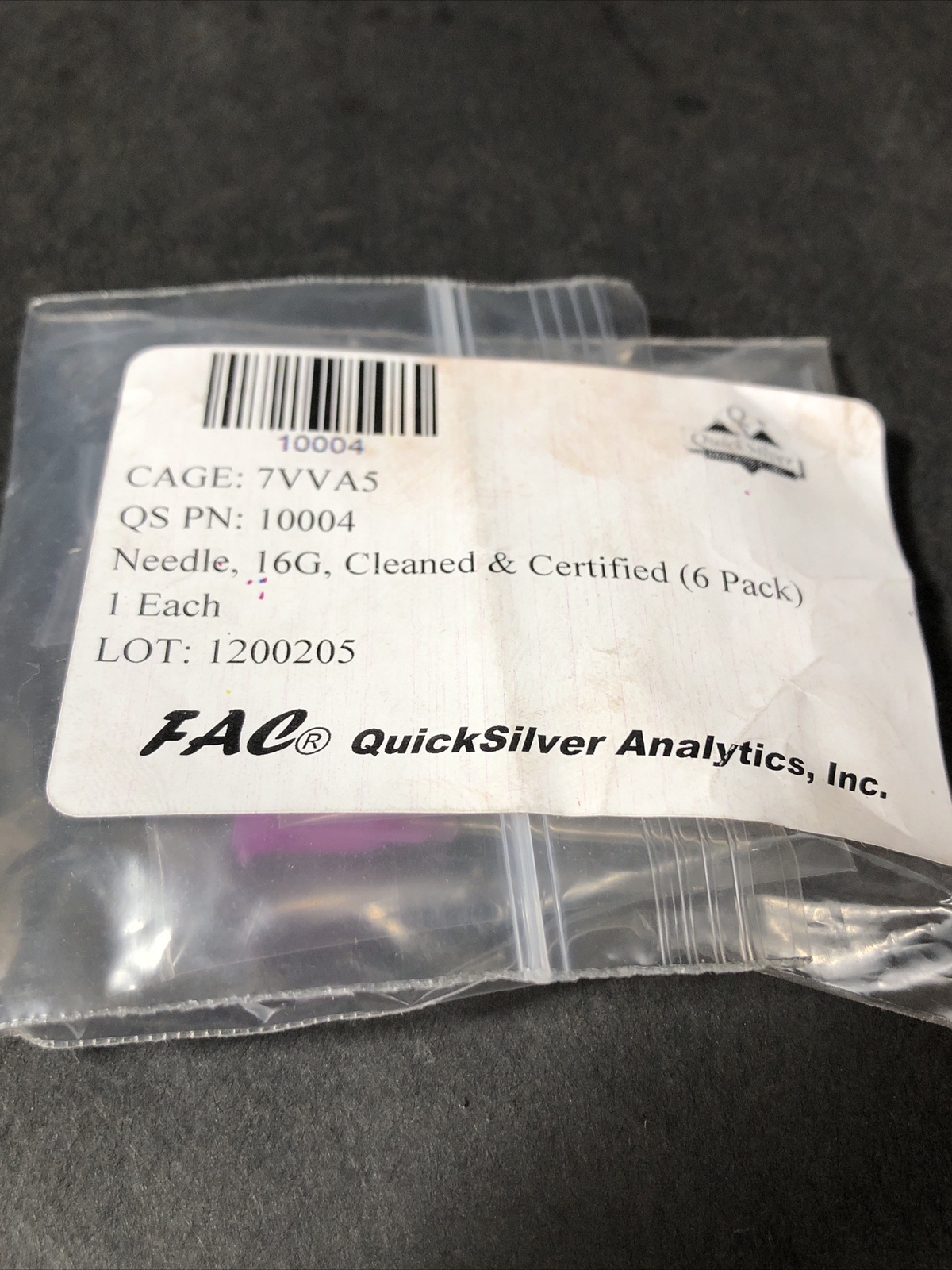 Quick Silver Body Piercing Needle 16G Needles 6 Pack