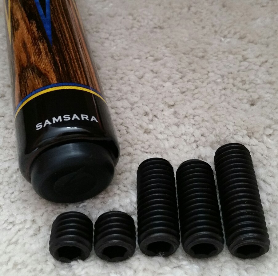 (5) Samsara Weight Bolts, Samsara Pool Cue Weight Bolt Set