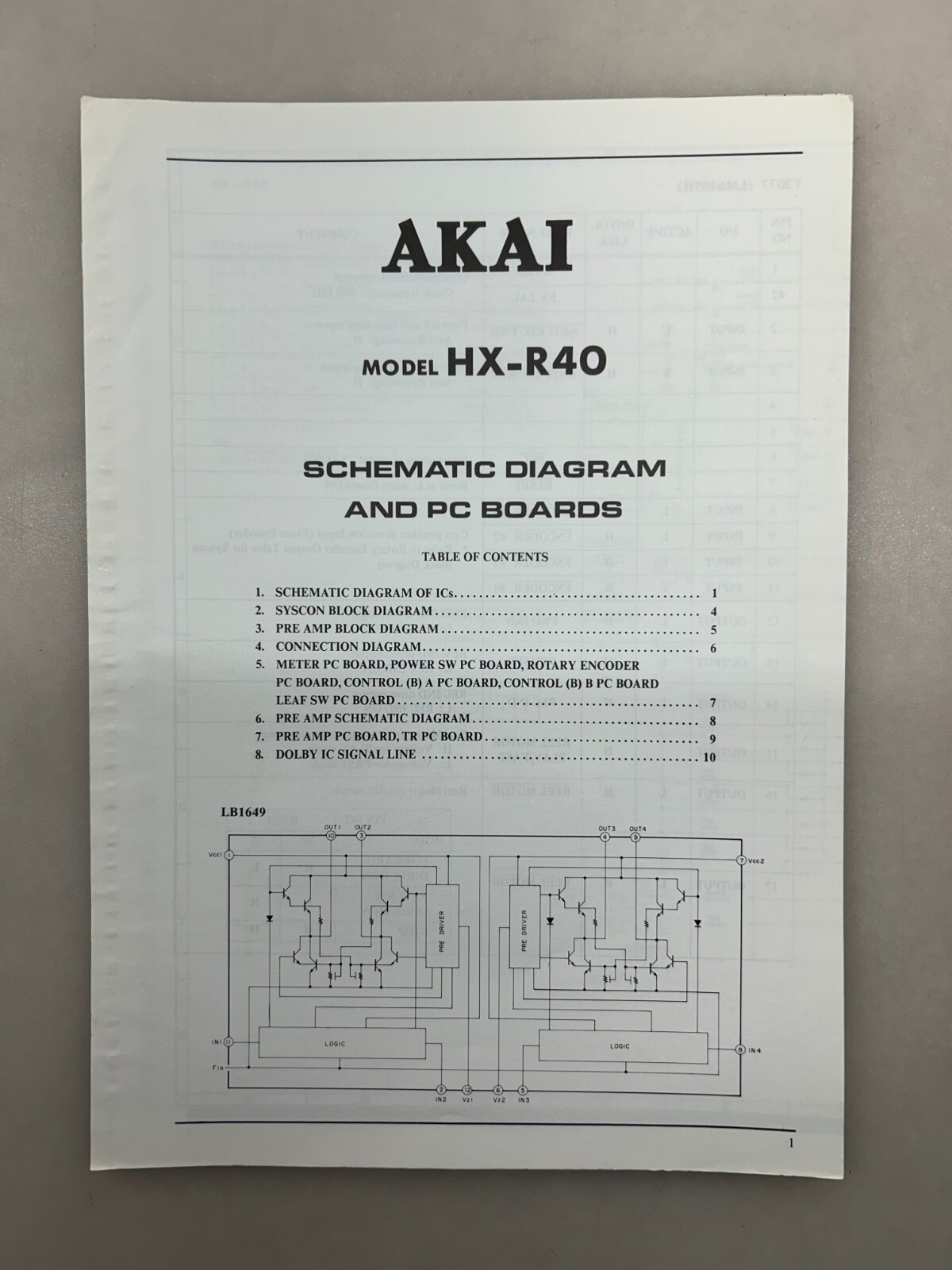Akai HX-R40 Original Schematics Free Shipping