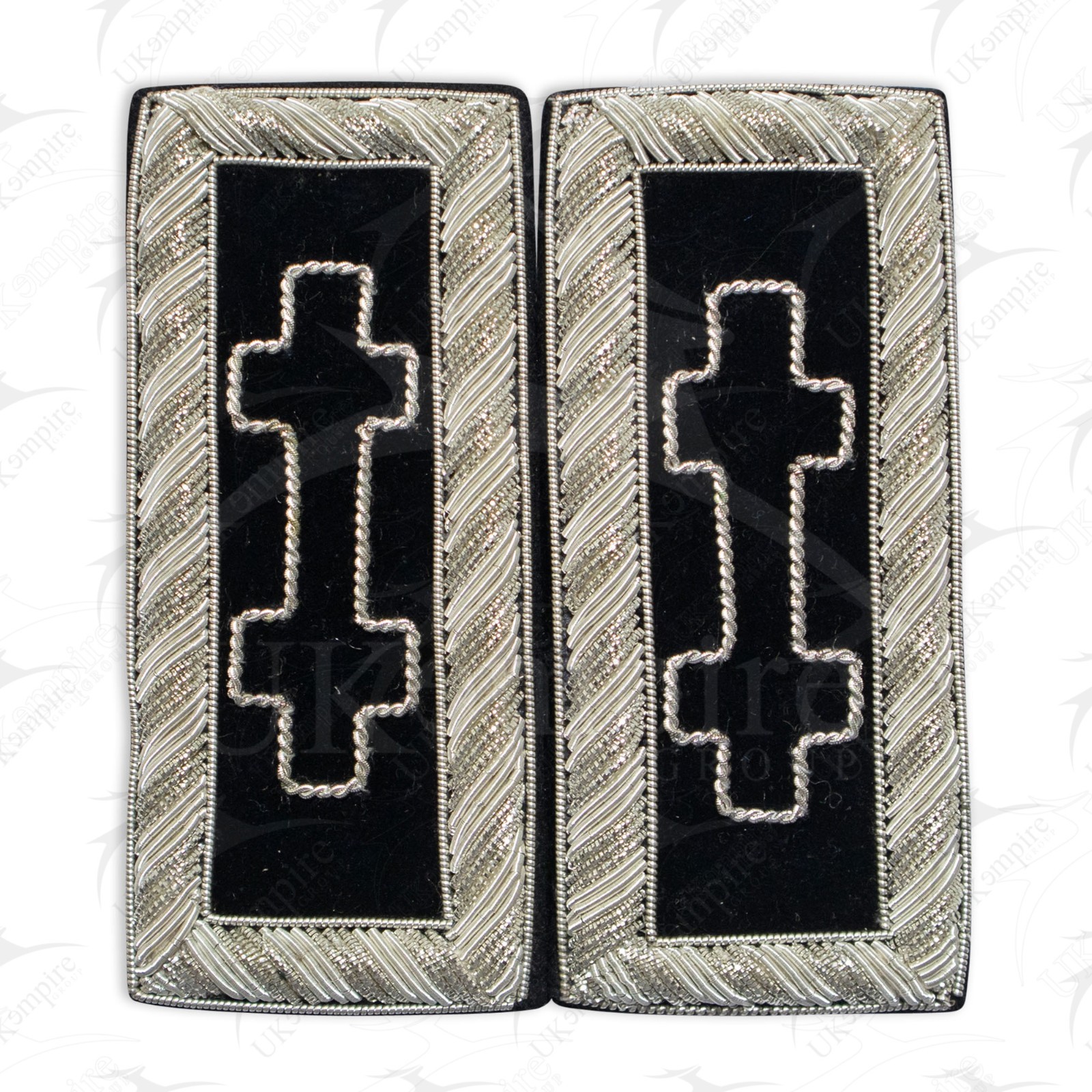 Masonic Knight Templar Encampment Cross Shoulder Boards-Hand Embroidered Small