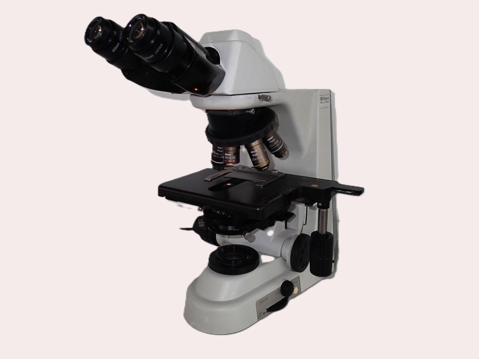 Nikon Eclipse 50i Microscope with 4X, 10X, 40X, & 100X Plan Objectives-Serviced