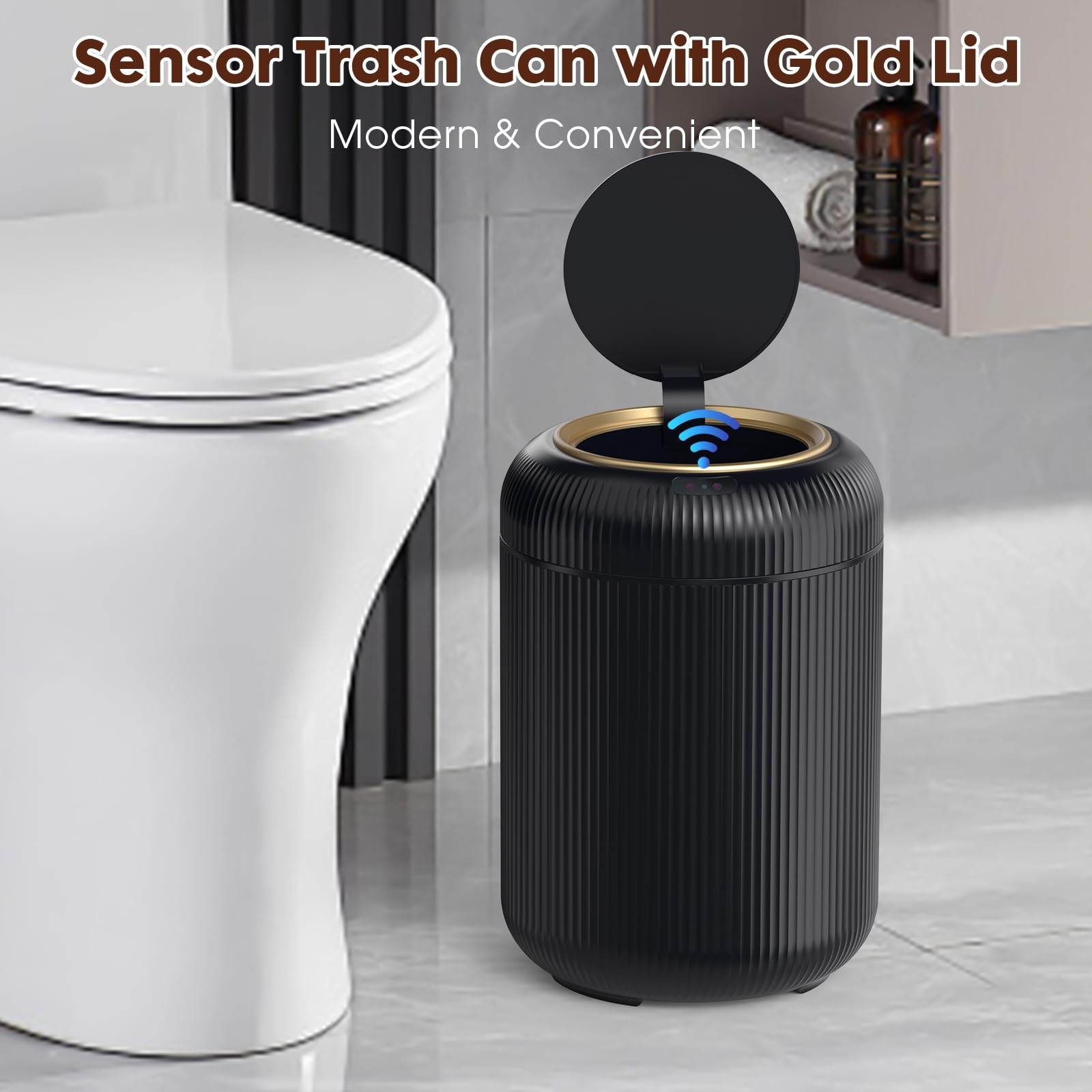 Procade 3 Gallon Automatic Touchless Motion Sensor Bathroom Trash Can Bin