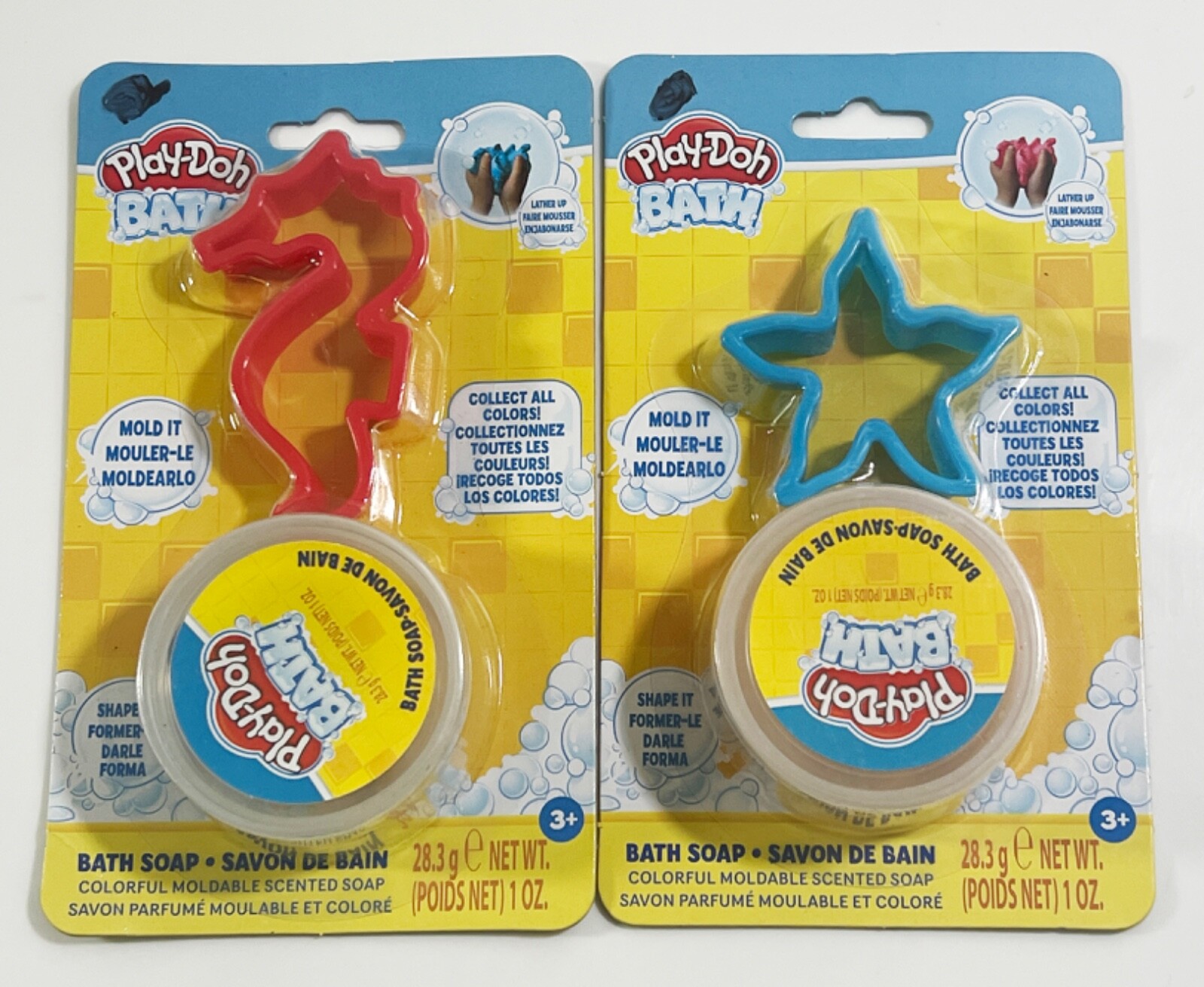 Play-Doh Bath Toy Blue Starfish xRed Seahorse