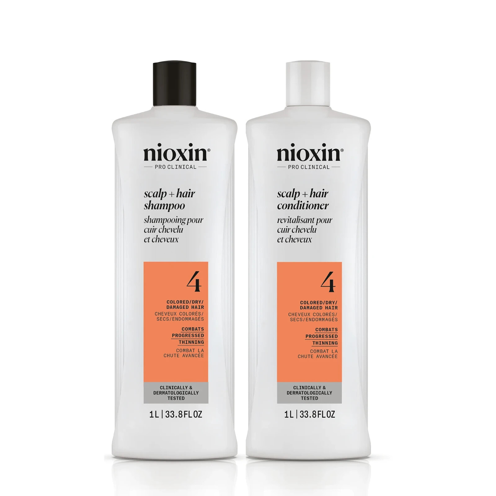 Nioxin System 4 Cleanser Shampoo and Scalp Therapy Conditioner  33.8oz Set / Dou