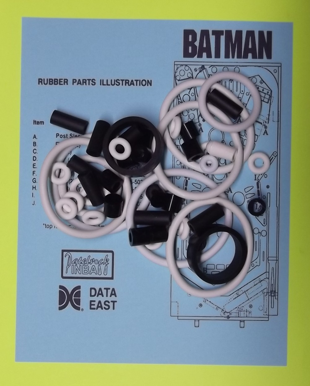 1991 Data East Batman Pinball Machine Rubber Ring Kit