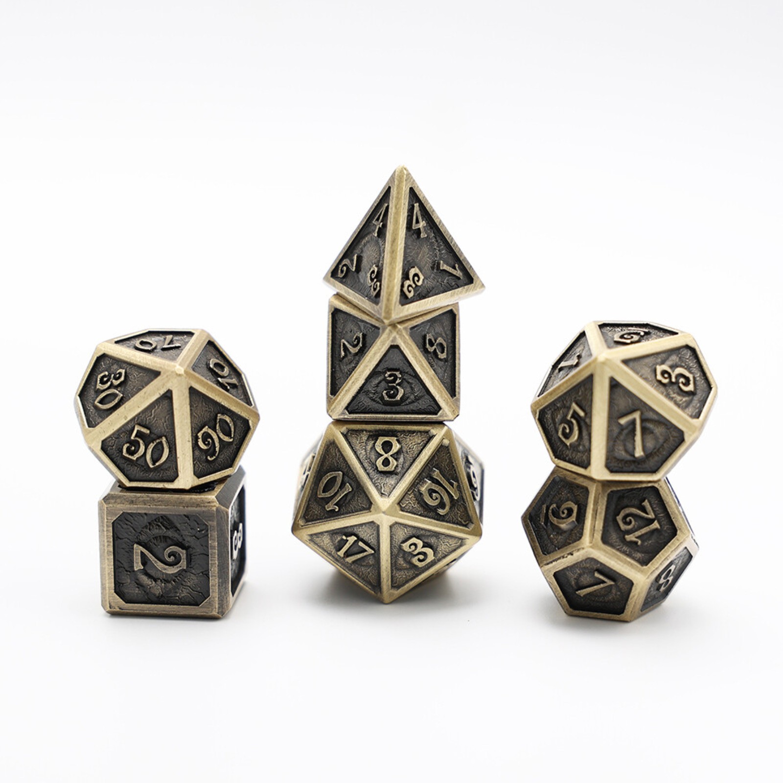 DND Dice Metal Dice Set Polyhedral Dice for Role Playing Game Dice Gold
