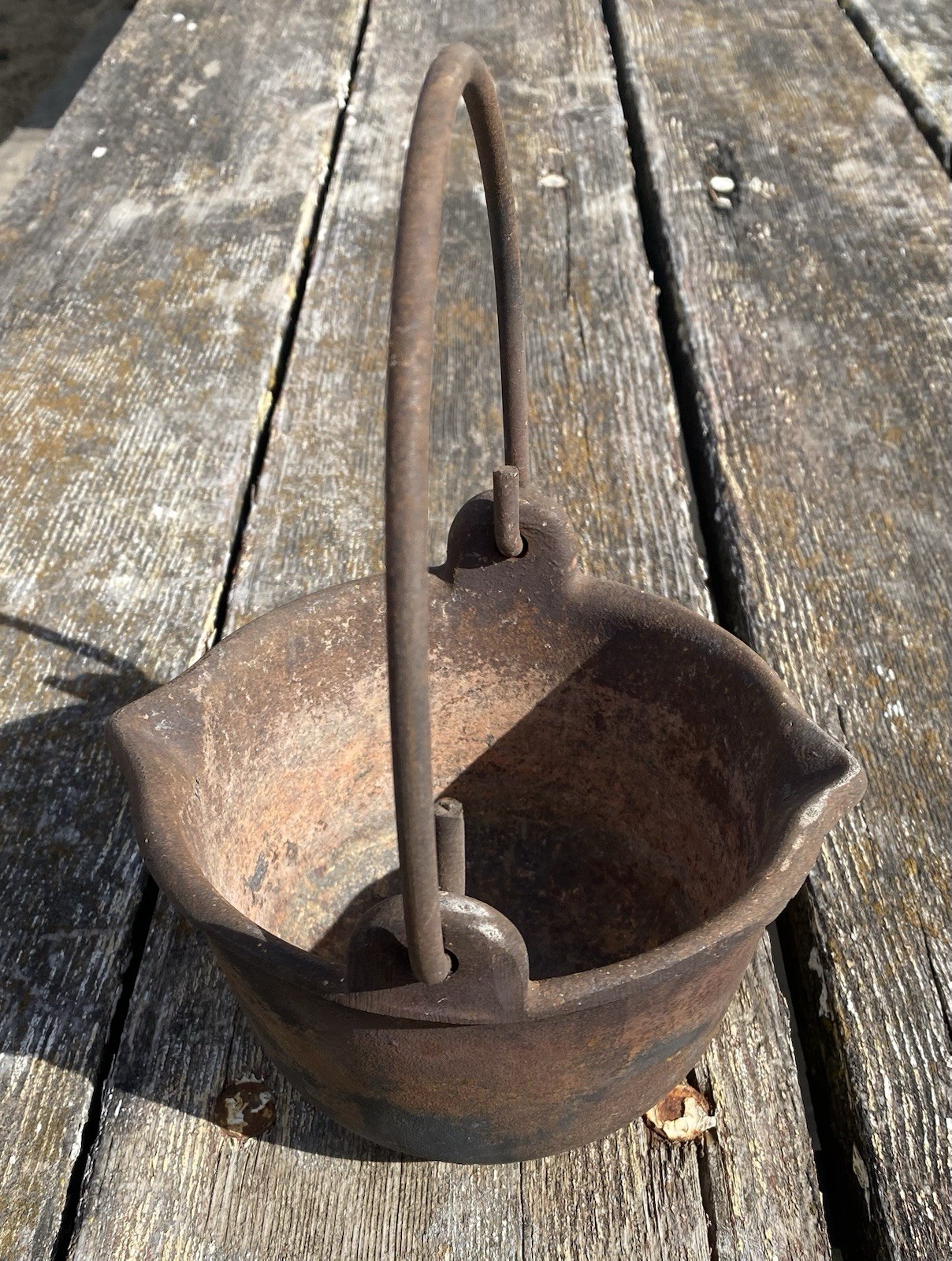 Antique Cast Iron aluminum/lead Smelting Pot 6" For Casting aluminum/lead Pellet