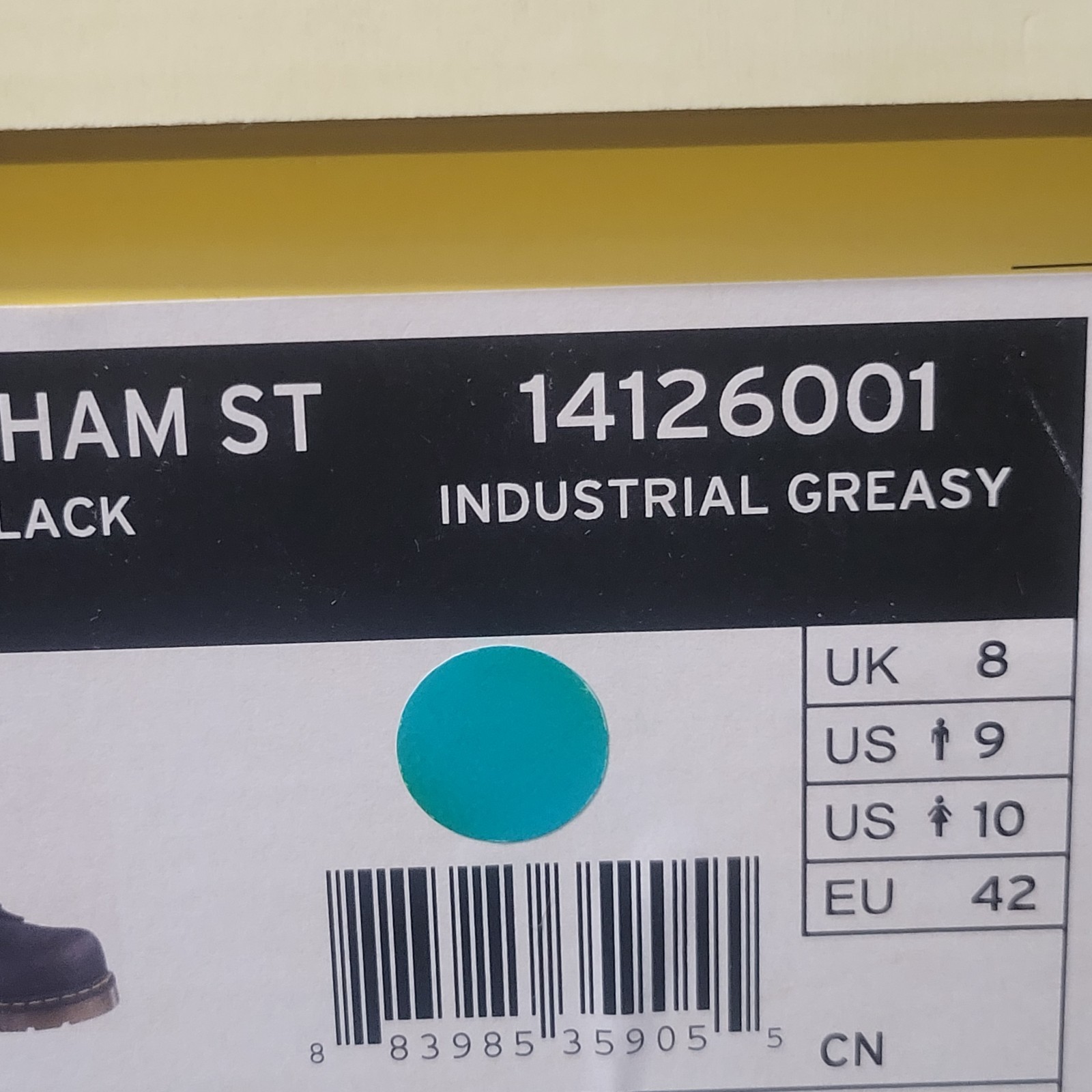 Dr. Martens Burnham Steel Boot Black Mens Size 9M