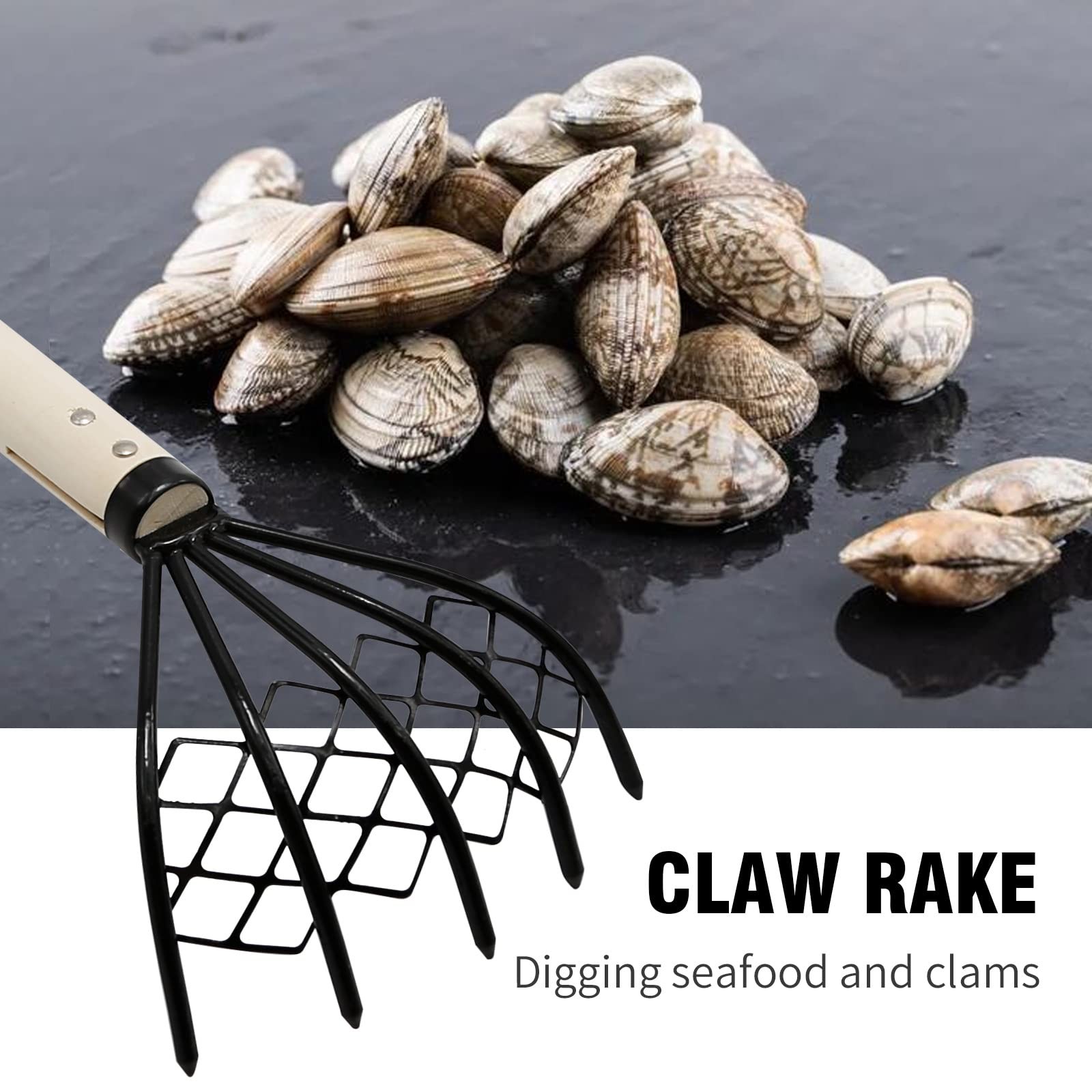 Vkinman 2 Pcs Claw Rake Clam Scraper Tool for Beach Clamming Shell Digger, St...