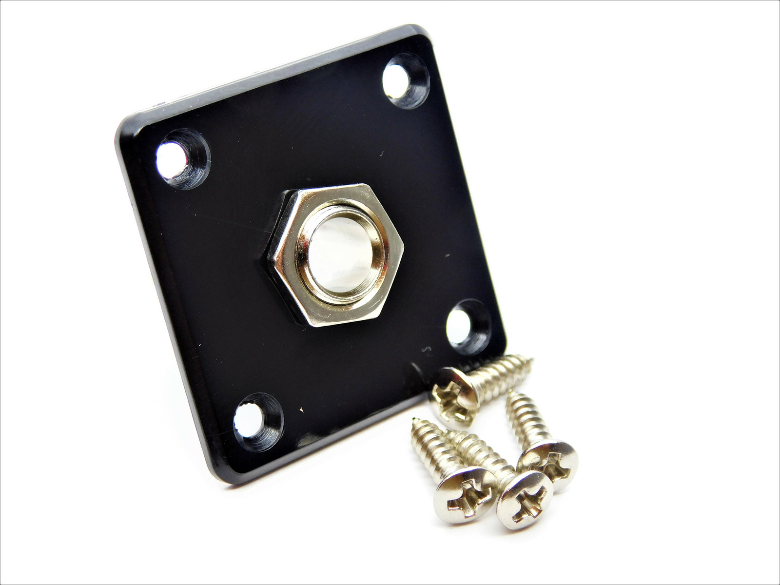 Black Square Output Jack Plate PlasticFits Epiphone Les Paul ®