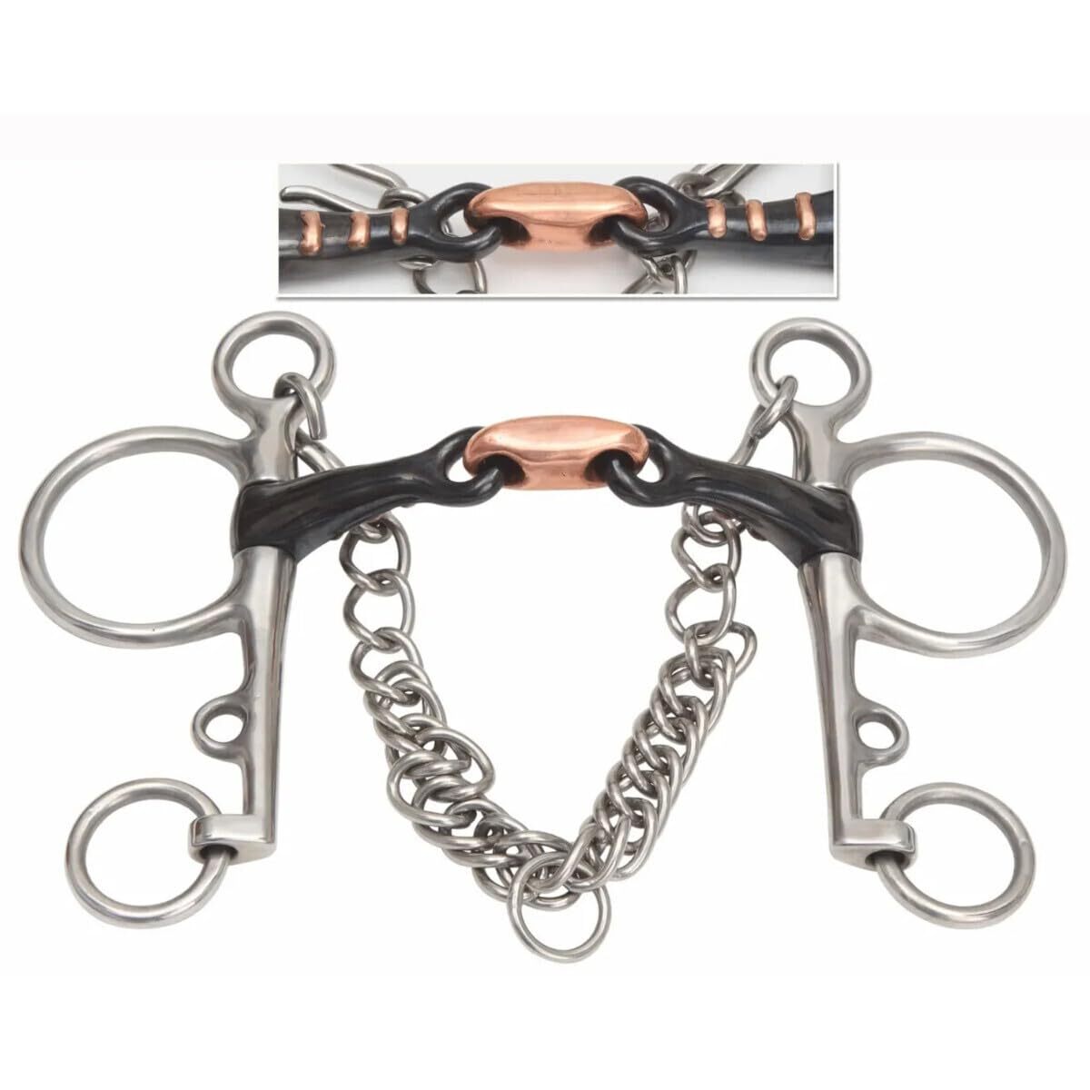 Shires (523BLKSWI5-5) DOUBLE JOINTED SWEET IRON PELHAM BLACK SWEET IRON